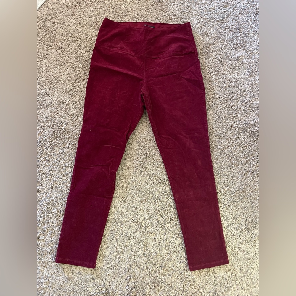Corduroy Red Pants, Elastic Waistband
